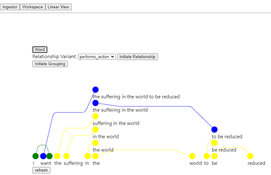 UI interface for creating semantic edges between word nodes